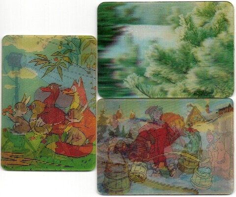 Набор из 3 стерео Календариков. Мультфильмы, природа СССР 1980, 1981, 1986 год