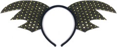 Ободок Летучая мышь, Черный, с блестками, 1 шт.