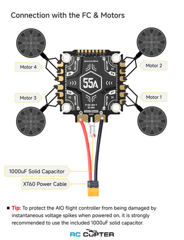 Полётный контроллер SpeedyBee F405 V5 + ESC OX32 55A 30x30 Stack (версия standard)