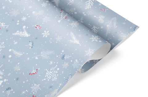 Упаковочная бумага, Морозное утро, 80 г, 0,7*1 м, 5 листов