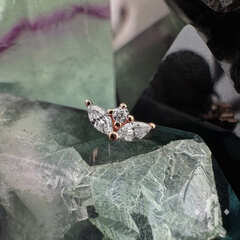 Накрутка "Femida" - Розовое золото - White CZ