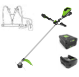 Триммер аккумуляторный Greenworks TB13L, 82V, 1,3 кВт, 43 см, бесщеточный, c 1 х АКБ 5 Ач и ЗУ  (TB13LUB)
