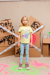 024_БК25 Леггинсы (брюки) для девочки, голубой