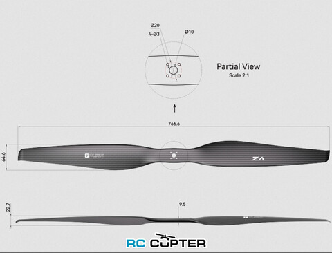 Пропеллер карбоновый VZ 30x10.5 T-Motor (пара)