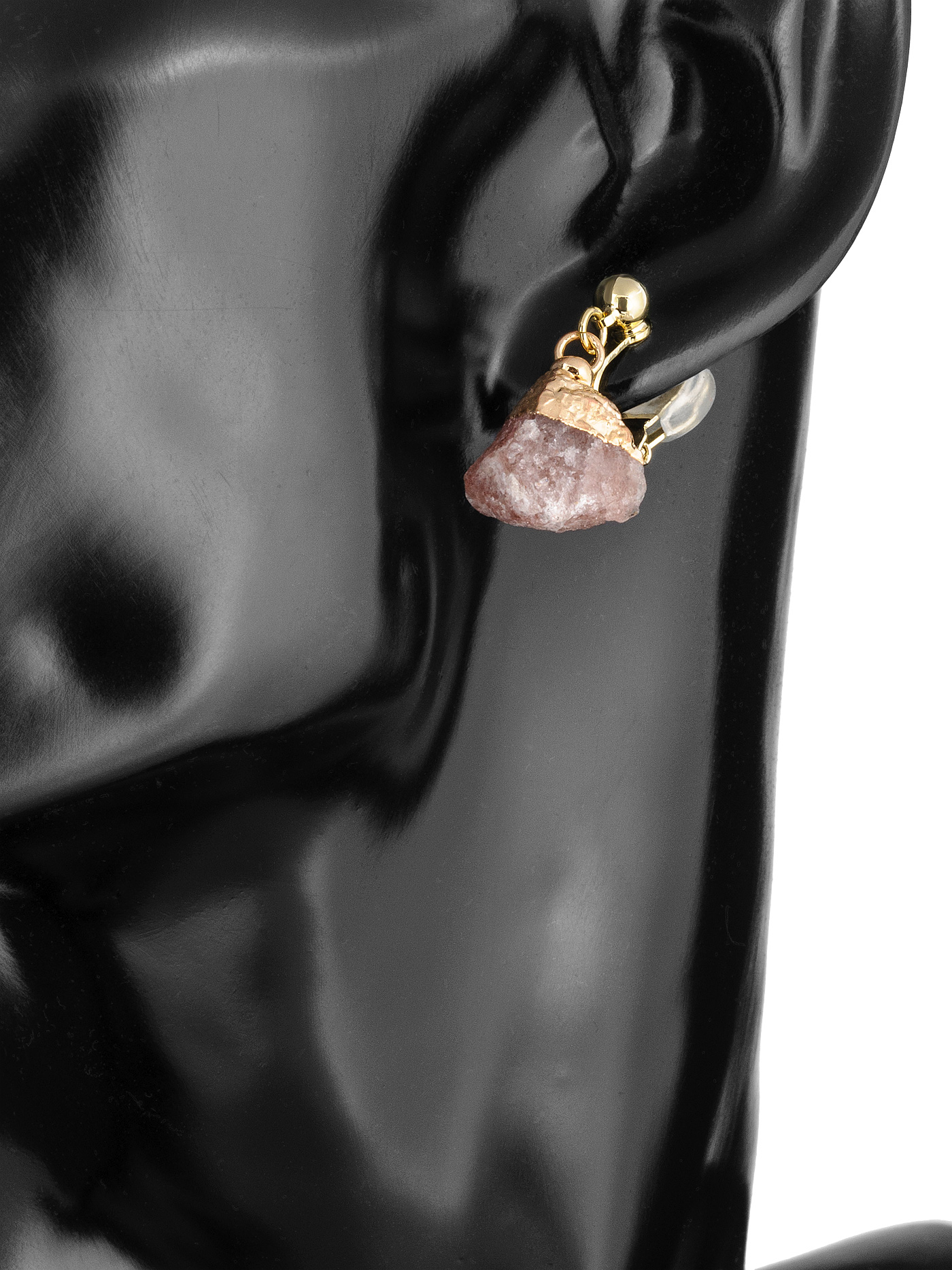 Клипсы на уши женские с кварцем