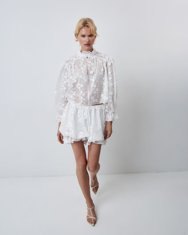 Шорты из хлопкового шитья белый