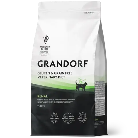 GRANDORF RENAL сухой корм для кошек / для поддержания функции почек при хронической или временной почечной недостаточности(2 кг)