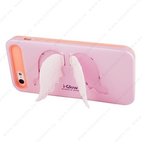Накладка i-Glow для iPhone SE/ 5s/ 5C/ 5 розовая