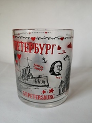 Кружка 300 мл стекло с видами Петербурга.