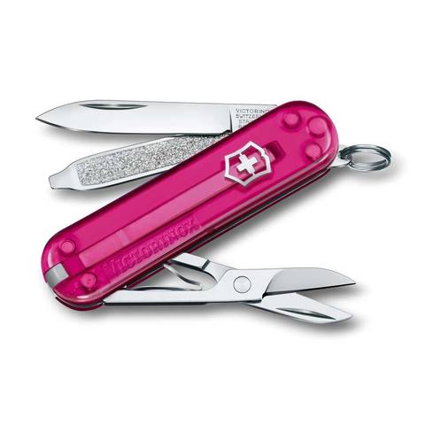 Нож-брелок Victorinox Classic SD Transparent Colors, Cupcake Dream (0.6223.T5G) 7 функций, 58 мм. в сложенном виде, цвет розовый полупрозрачный | Wenger-Victorinox.Ru