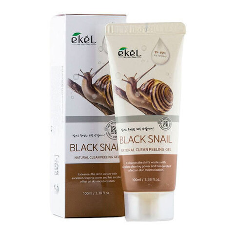 Ekel Natural Clean Peeling Gel Black Snail - Пилинг-скатка с муцином черной улитки
