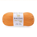Пряжа Gazzal Baby Cotton 205 цвет 521 оранжевый