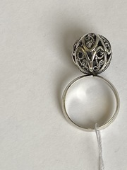 Шарик-филигрань 1,3 см  (кольцо из серебра)
