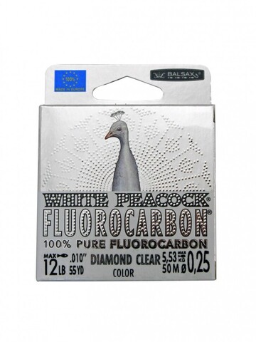 Купить рыболовную леску Balsax White Peacock Fluorocarbon Box 50м 0,25 (5,53кг)