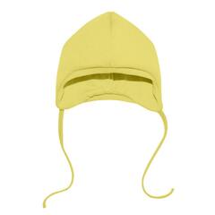 Шапочка утепленная из футера (светло-жёлтая)