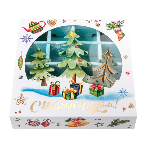 Коробка для 16 конфет с разделителями 