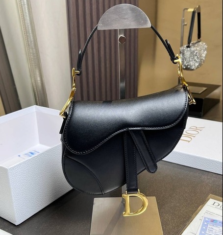 Сумка Dior Saddle с ремнем черный