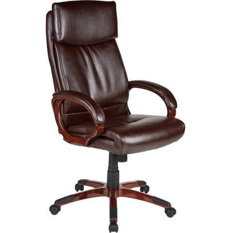 Кресло для руководителя Easy Chair 628 TR коричневое (рециклированная кожа/пластик)