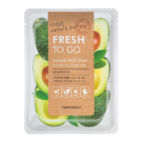 Tony Moly Fresh To Go Avoсado Mask Sheet - Освежающая тканевая маска с экстрактом авокадо