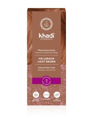 СВЕТЛО-КОРИЧНЕВЫЙ натуральная краска для волос Khadi Naturprodukte, 100 гр (Срок годности до 31.03.2024)