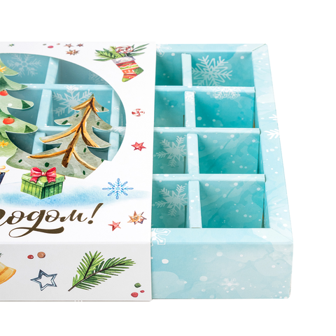 Коробка для 16 конфет с разделителями 