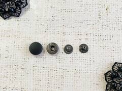 Кнопка установочная металл с пластиком, d 1,5 см, чёрный