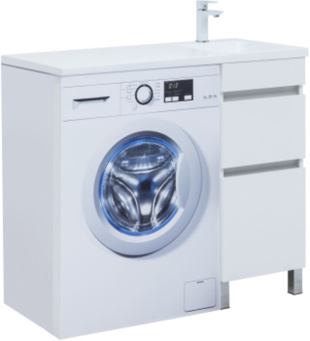 Aquanet 329122 Компл.2 - Тумба Вега 40 напольная 2 ящ. (100) цв. белый глянец (329122)