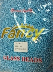 Бисер некалиброванный, 450 гр, размер 8/0, пр-во Китай, голубой