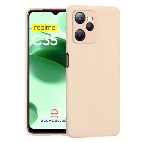 Силиконовый чехол Silicon Cover для Realme C35 (Бежевый)