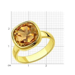 93010846 - Кольцо из золочёного серебра с кристаллом Swarovski