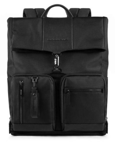 Рюкзак мужской Piquadro Brief, чёрный, кожа натуральная/ткань (CA4533BR/N)
