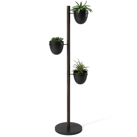 Подставка для цветов Floristand Planter с горшками 3 шт, темный орех