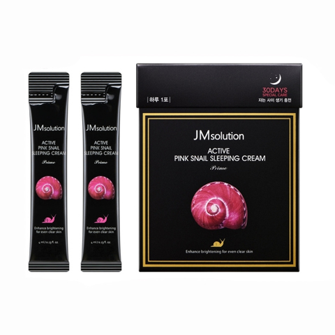 JM Solution Обновляющая ночная маска с муцином улитки - Active Pink Snail Sleeping Cream Prime, 4 мл