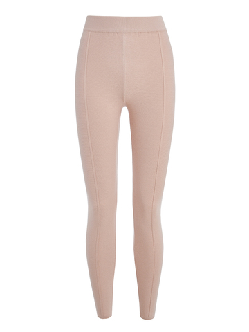 Женские брюки светло-розового цвета с рельефными полосками из вискозы - фото 1