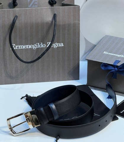 Двусторонний мужской ремень ZEGNA, 3,5 мм, чёрный