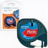 Лента DYMO для LT-100H 12 мм х 4 м, пластиковая, красная, шрифт черный, 1 шт в блистере