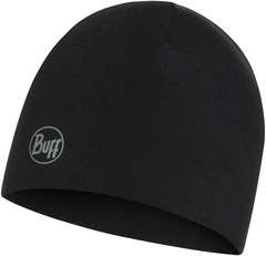 Тонкая теплая спортивная шапка Buff Hat Thermonet Solid Black