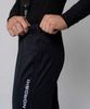 Премиальный костюм для лыж и зимнего бега Nordski Hybrid Hood Premium Black-Light Blue с лямками
