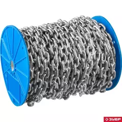 ЗУБР DIN 766, 6 мм, L 30 м, короткозвенная цепь, Профессионал (4-304050-06)