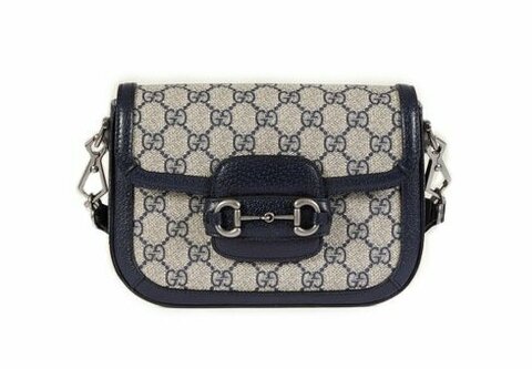 Мини-сумка Gucci Horsebit 1955 с узором Gg