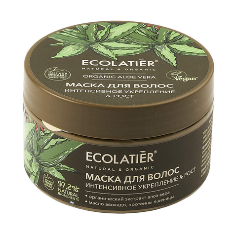 Ecolatier green ORGANIC ALOE VERA  Маска для волос Интенсивное укрепление & Рост , 250мл