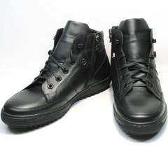 Теплые ботинки мужские зимние кожаные Ikoc 1608-1 Sport Black.