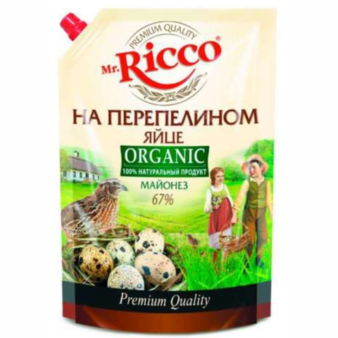 Майонез MR.RICCO На перепелином яйце 67% 800 мл ДПДЗ РОССИЯ