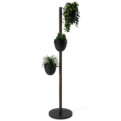 Подставка для цветов Floristand Planter с горшками 3 шт, темный орех