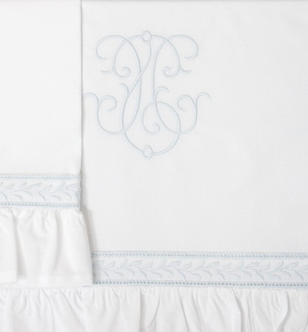 Детское постельное белье Bovi Вензель New Бело-голубое