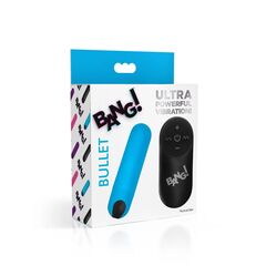 Голубая вибропуля с пультом ДУ 21X Vibrating Bullet with Remote Control - 