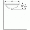 Geberit VariForm Раковина с установкой под столешницу прямоугольной формы, T1=50х40 см, без отв. под смеситель, без отв. перелива