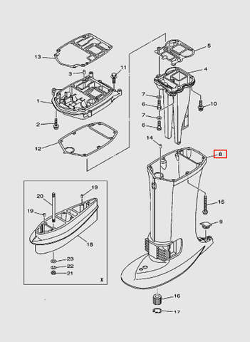 Корпус дейдвуда для лодочного мотора T40 Sea-PRO