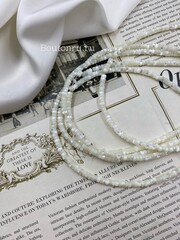 Нить из натурального белого перламутра 2х3 мм