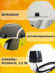 Сотовая антенна 3G4G1800900МГц всенаправленная антивандальная врезная Триада-2696 SOTAantenna.ru
